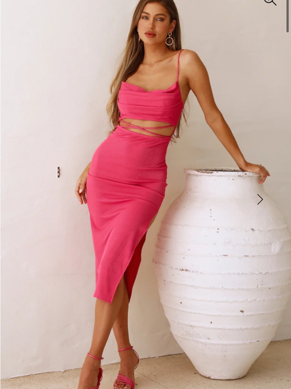 Hello Molly Hot Pink Fresh Hit Midi Dress - Women